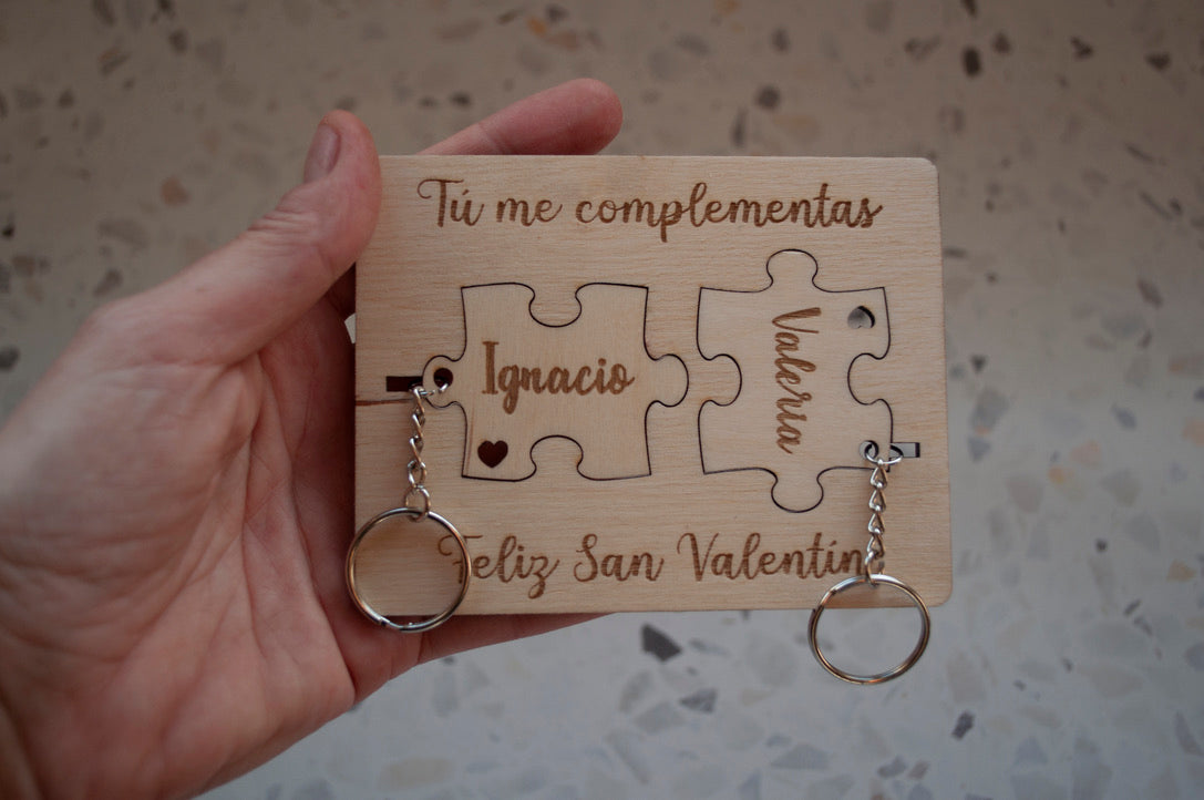 Tarjeta San Valentín con llavero - Marnechi Studio