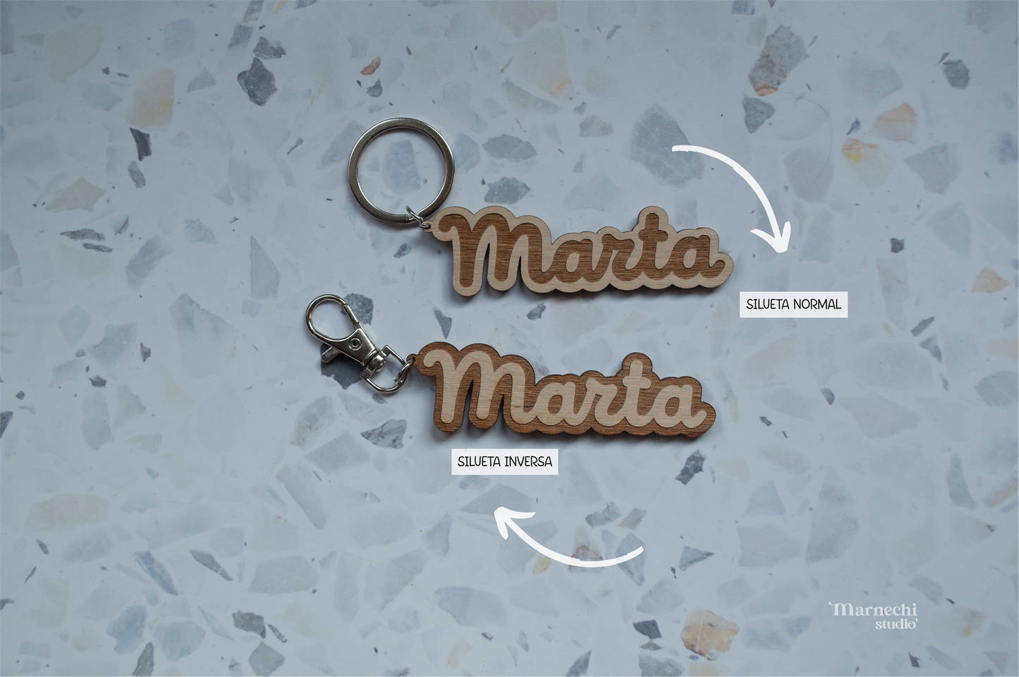Marcasitios silueta para eventos grabados en madera