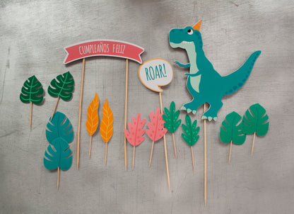 decoracion tarta dinosaurio
