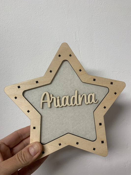 Lámpara estrella de madera